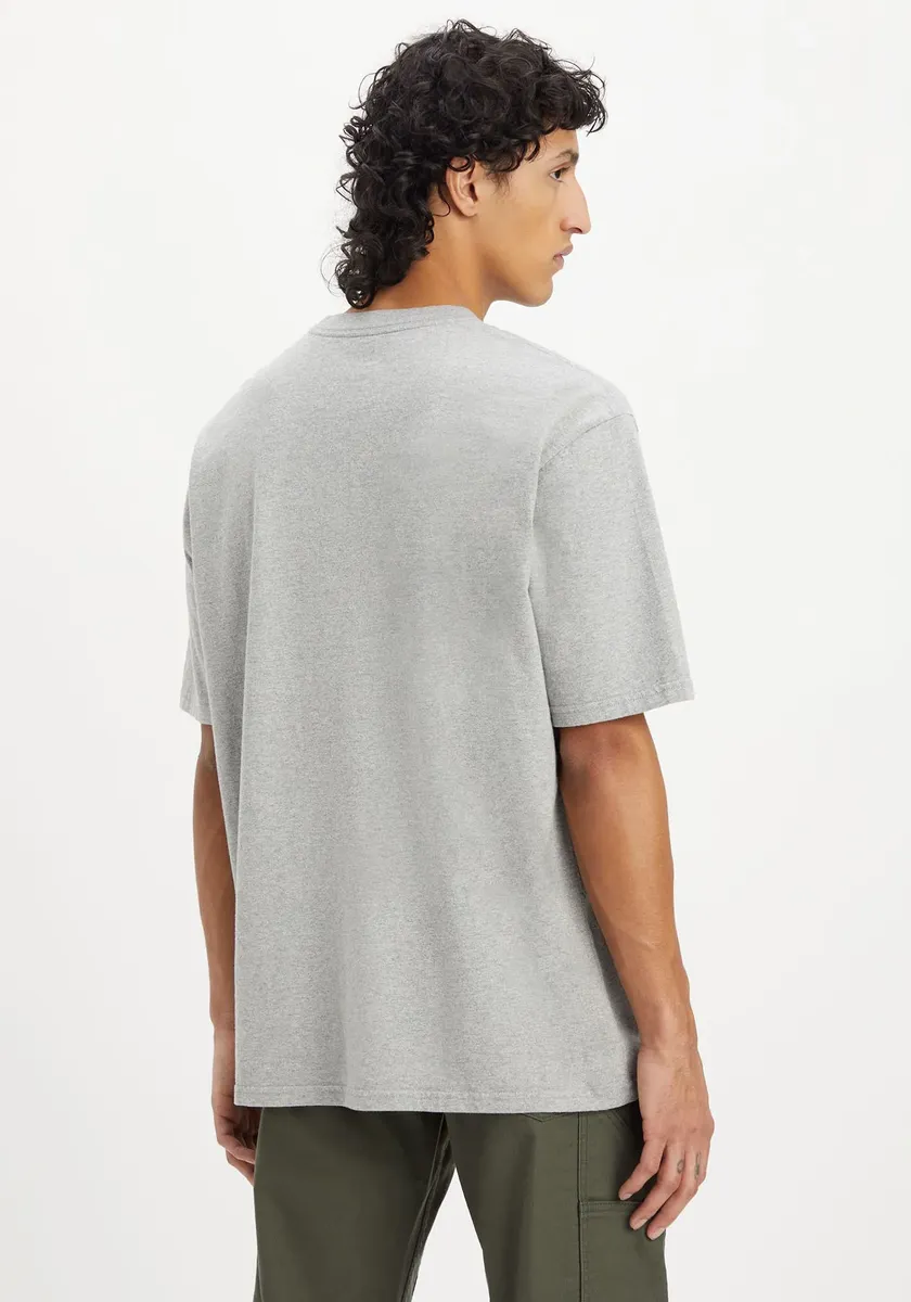 Футболка Levi's "Workwear Tee" с накладным карманом, цвет Mid Tone Grey Heathe — фото 2