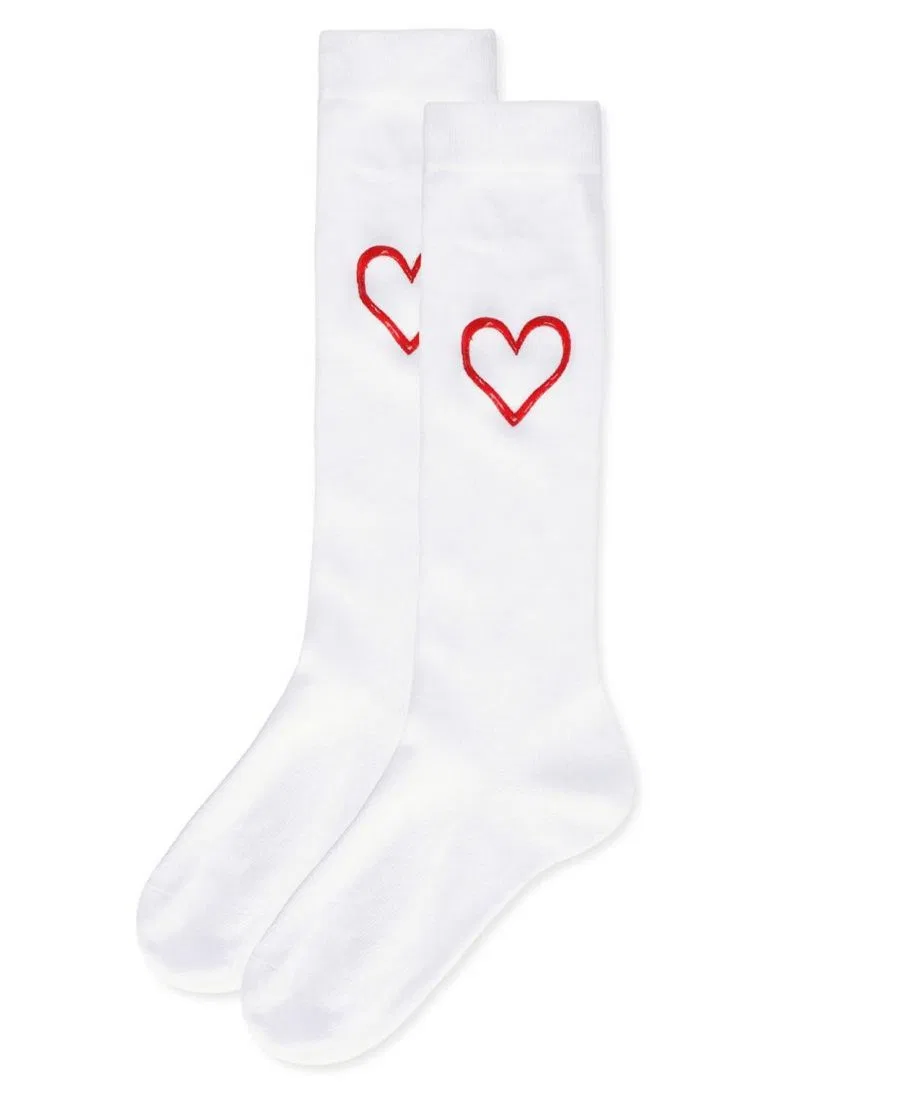 Носки с принтом Puff Paint Heart MeMoi, White — фото 3