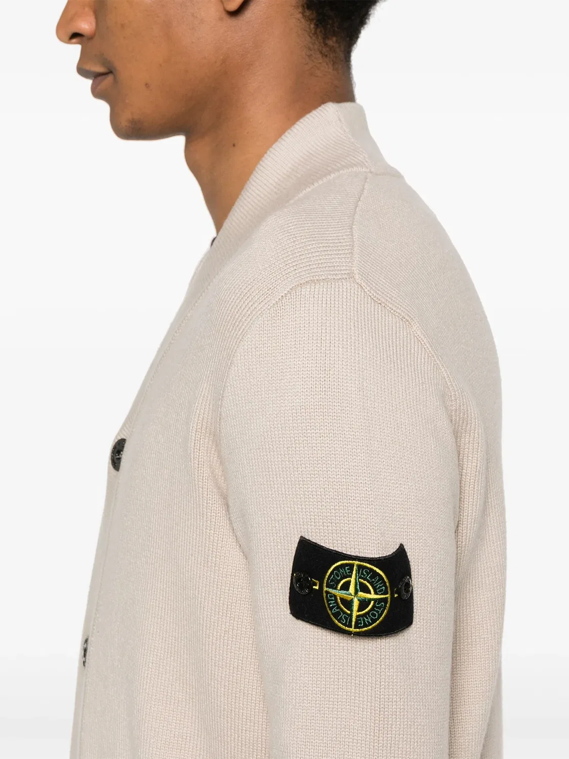 Кардиган с патчем Compass бежевый Stone Island, нейтральные — фото 4