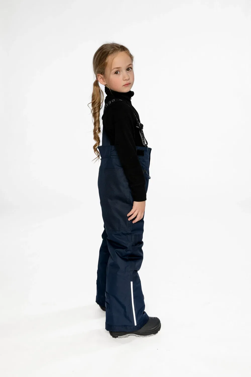 Детские зимние штаны с регулируемыми подтяжками Play Snow Pants Deux par Deux, Navy Blue — фото 3