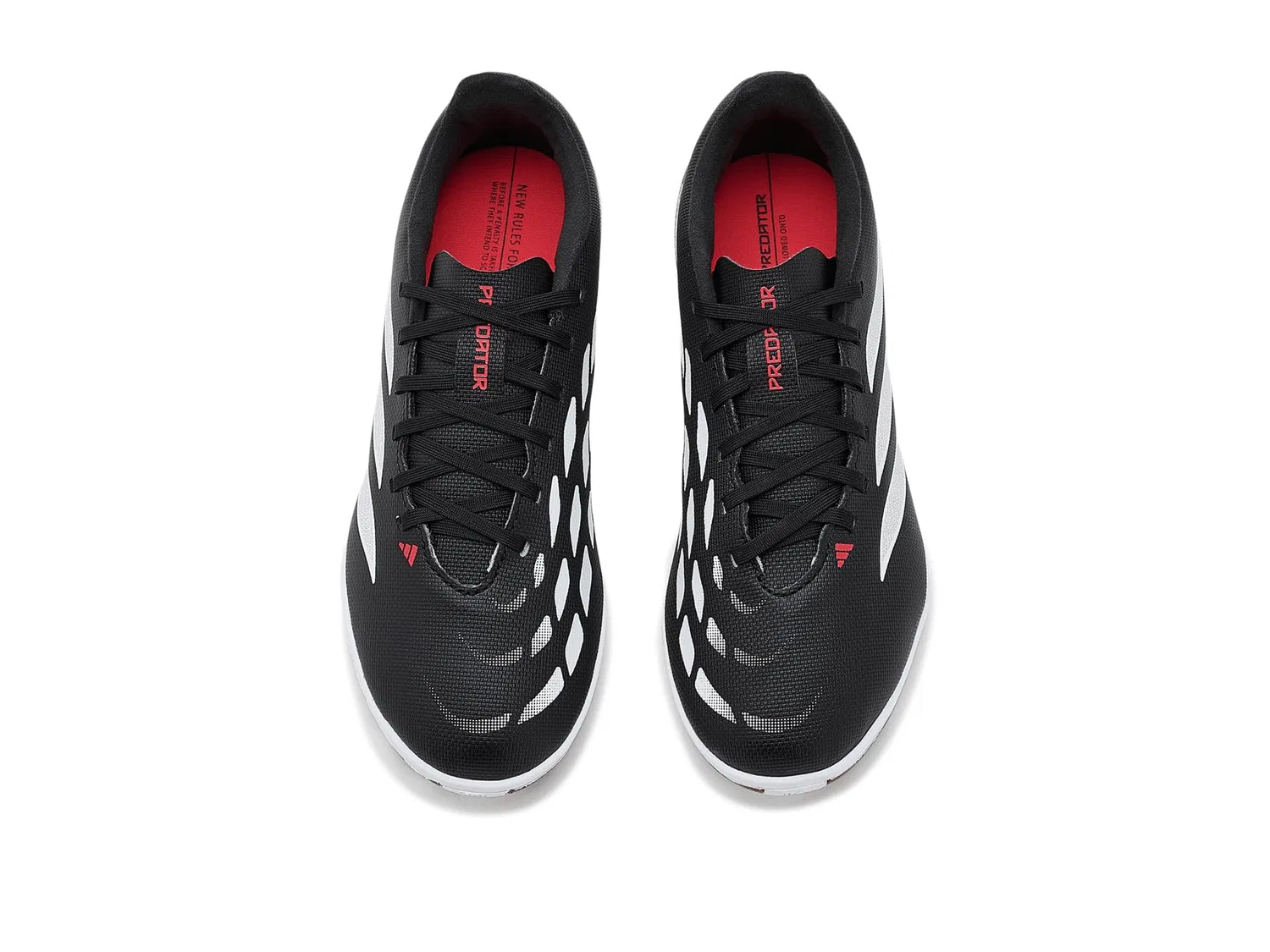 Бутсы Predator Club Sala Indoor Soccer Cleats (для маленьких и больших детей) Adidas Kids, Black/White/Lucid Red — фото 3