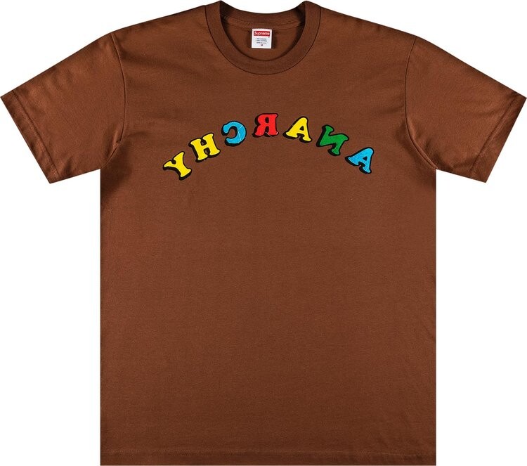 

Футболка Supreme x Jamie Reid Anarchy Tee 'Brown', коричневый