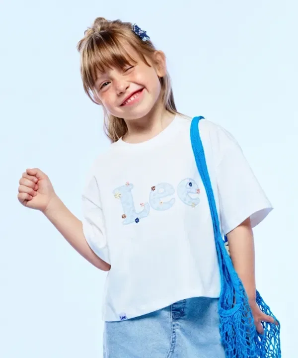 Футболка детская с кружевным принтом, Lee Kids, белый