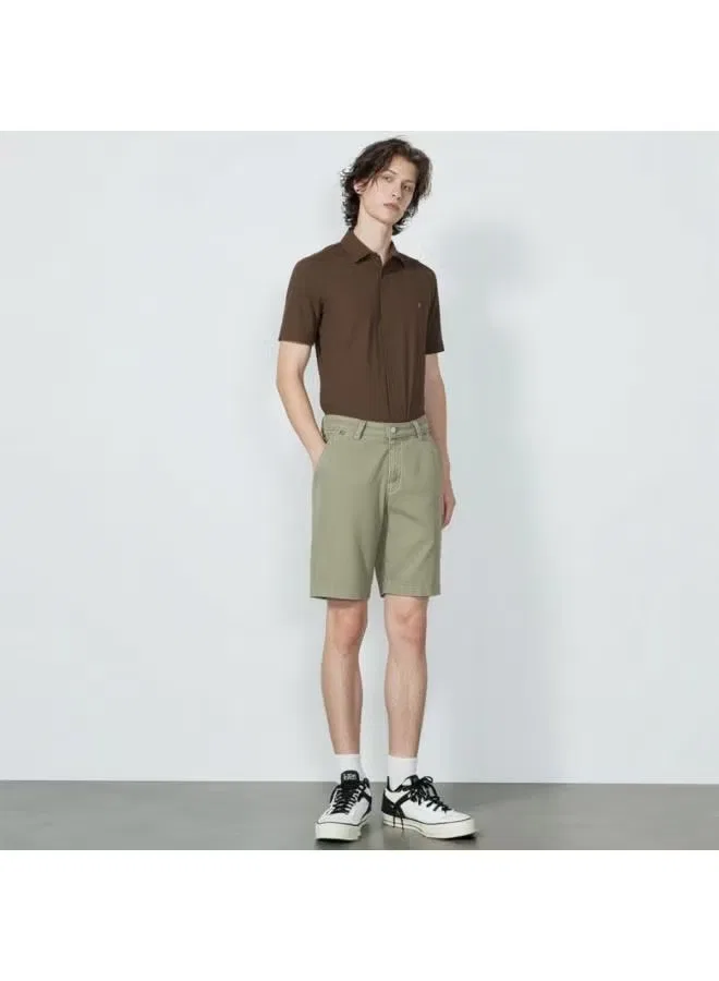 Шорты карго легкие джинсовые Zara, зеленый — фото 2