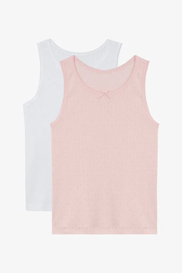 Детский комплект маек для девочек из хлопка Basics Penti, Multicolor