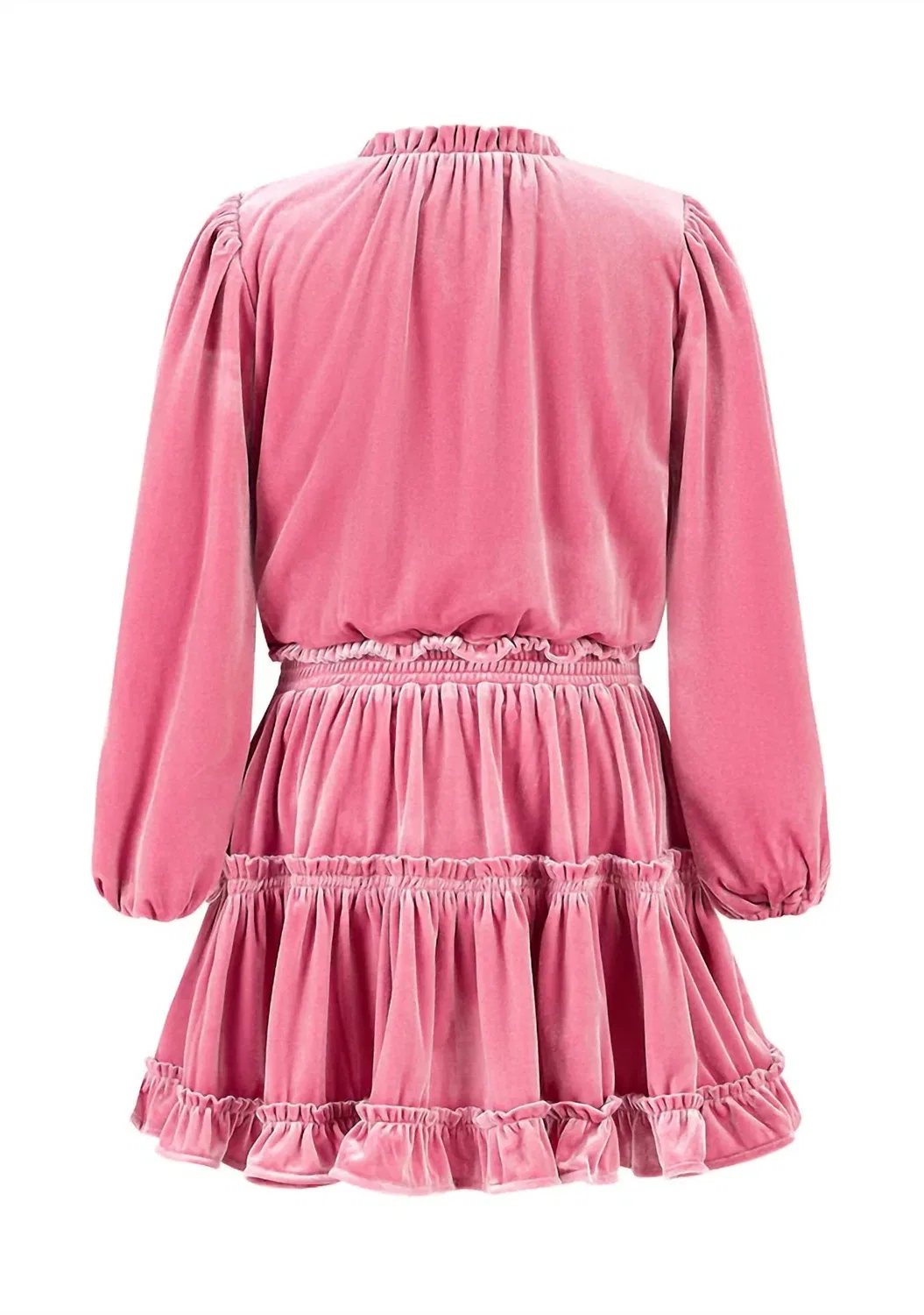 Детское платье для девочек с длинными рукавами Symphony Velvet Mini Dress MARLO, розовый — фото 3
