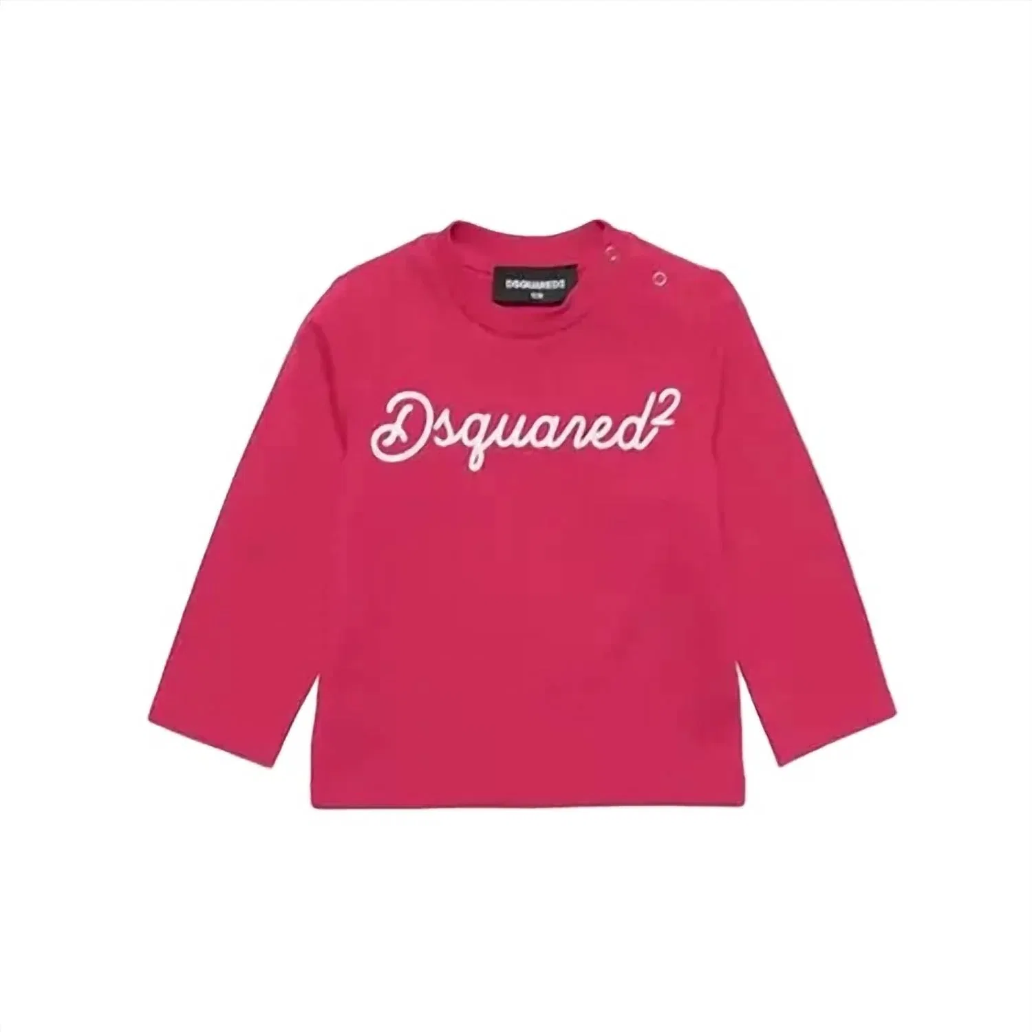 Детская футболка с длинным рукавом с принтом логотипа Dsquared2, розовый