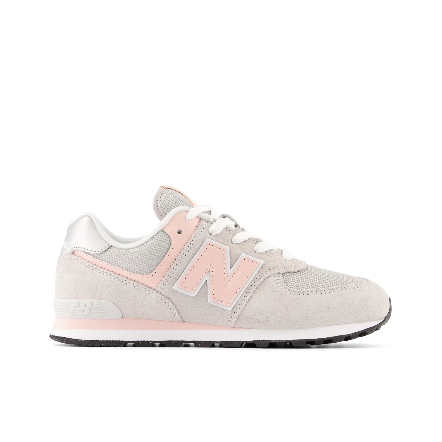 Детские кроссовки с низким верхом New Balance 574, Light Gray/Pink/Silver — фото 2