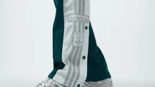 Женские спортивные брюки свободного кроя Adibreak Adidas Originals, зеленый/белый/серый — фото 2