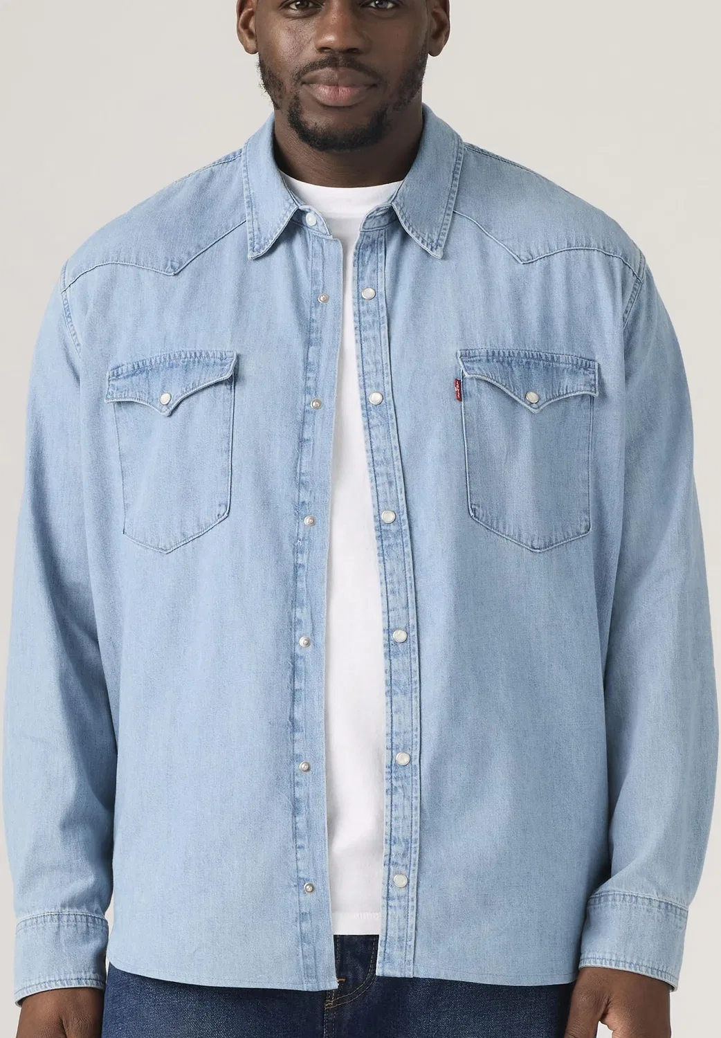 Мужская классическая рубашка Western Big & Tall Levi's, Franklin Stone Wash — фото 2