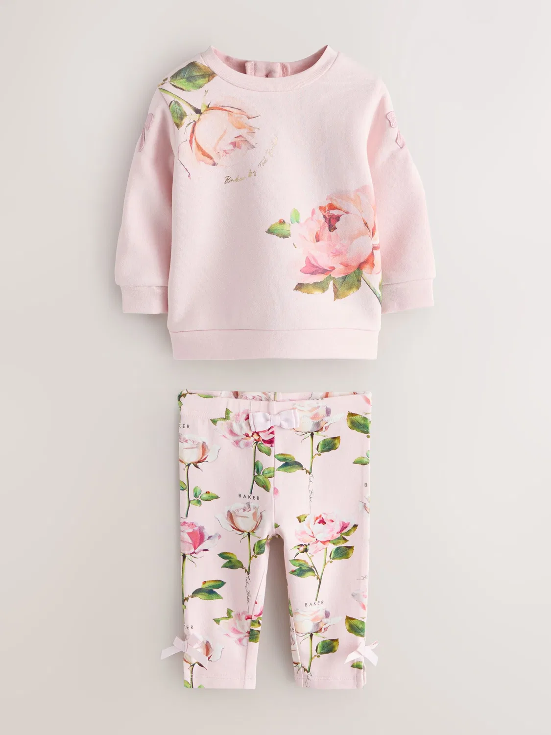 Комплект из толстовки и леггинсов с цветочным принтом Baker by Ted Baker, розовый