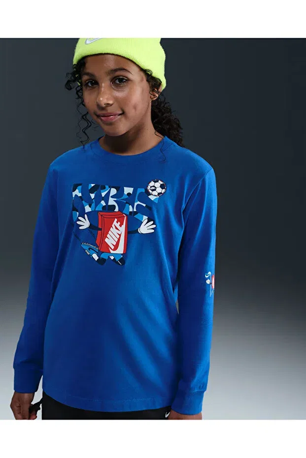 Детская футболка с принтом для девочек Sportswear Kids Casual Style T-Shirt Nike, Game Royal
