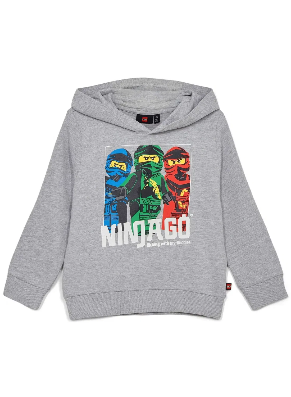 Худи с принтом Ninjago Lego, серый меланж — фото 2