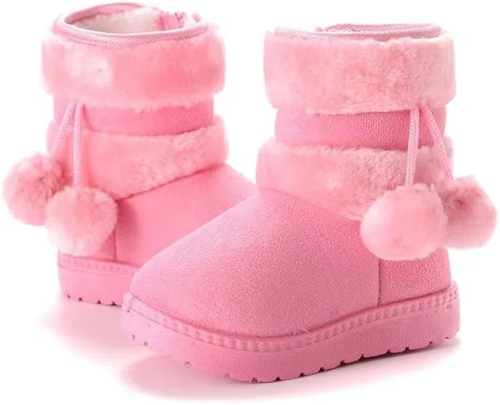 Детские зимние сапоги для девочек с бархатом Zonkacen, Pink — фото 2