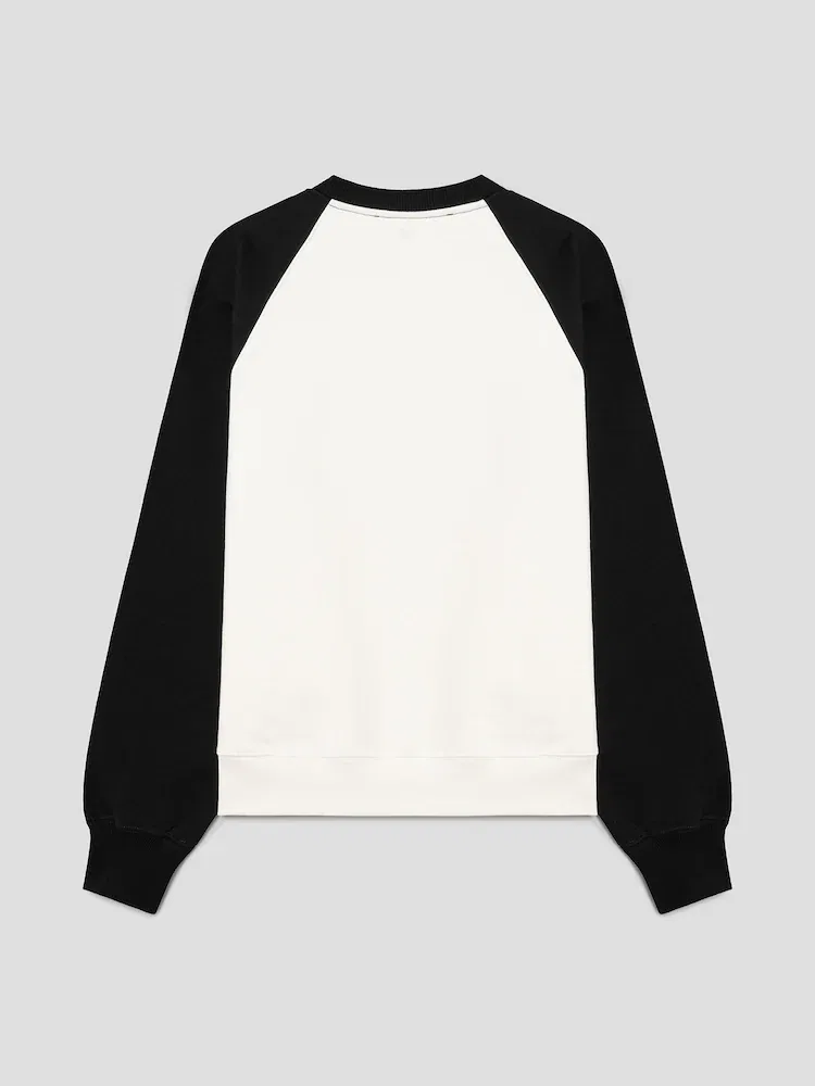 Футболка с длинным рукавом Boxy Fit Crewneck With Ami De Coeur Knitted Patch AMI PARIS, Black — фото 2