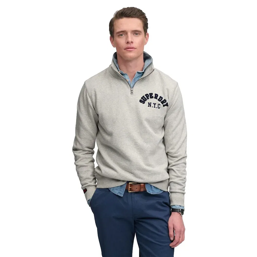 Свитшот с полумолнией Vintage Athletic Superdry, серый