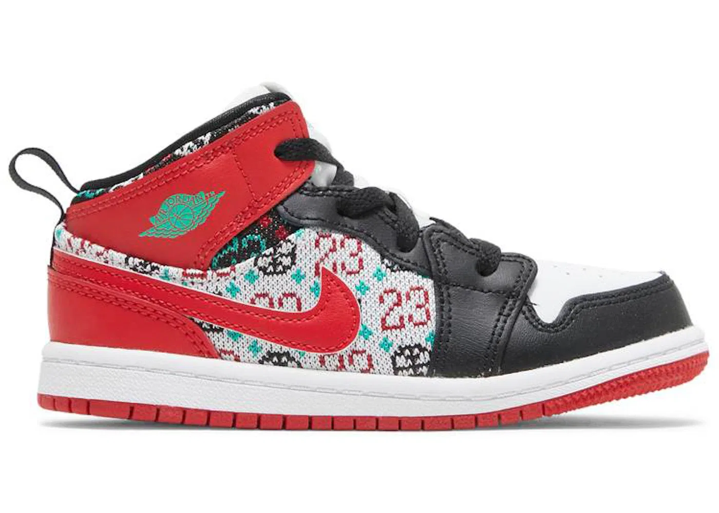 Детские кроссовки Lifestyle Jordan 1 Mid SE Jordan, White/Black/Roma Green/University Red