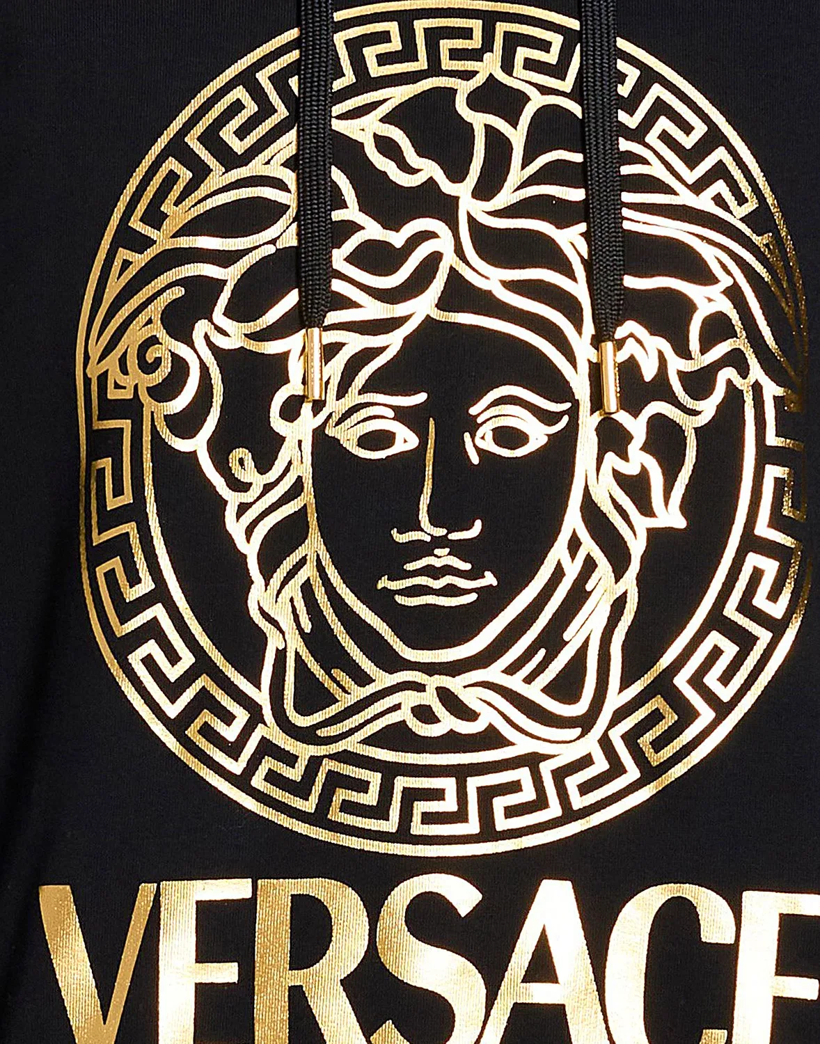 Мужской свитшот с капюшоном Versace, черный — фото 4