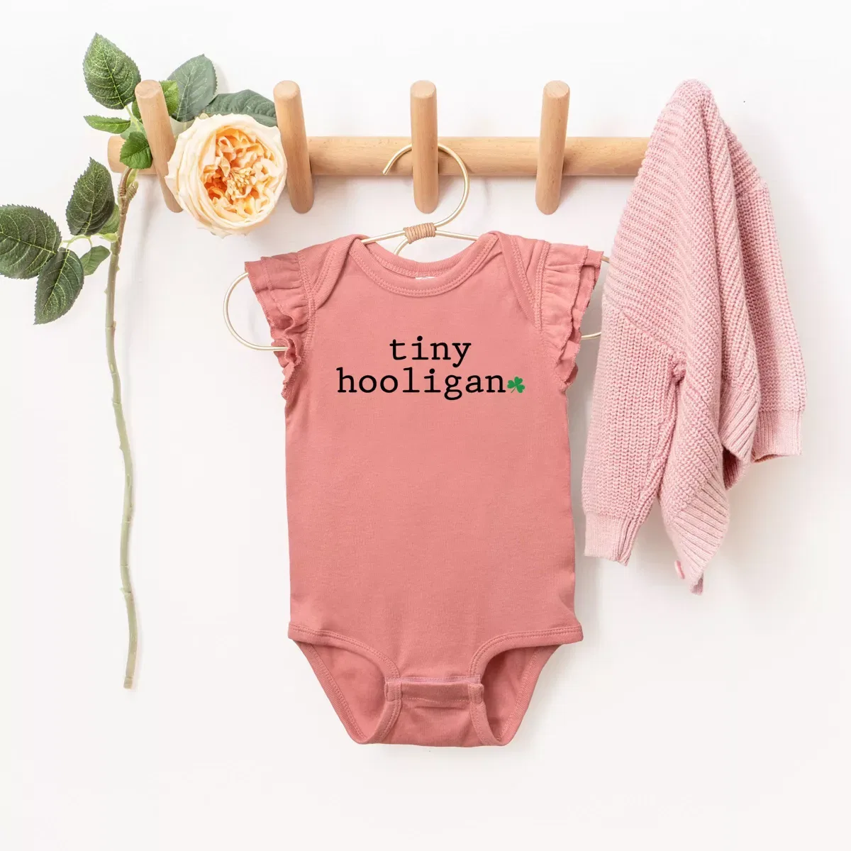Детский боди с бабочкой-рукавом Tiny Hooligan The Juniper Shop, Mauve — фото 3