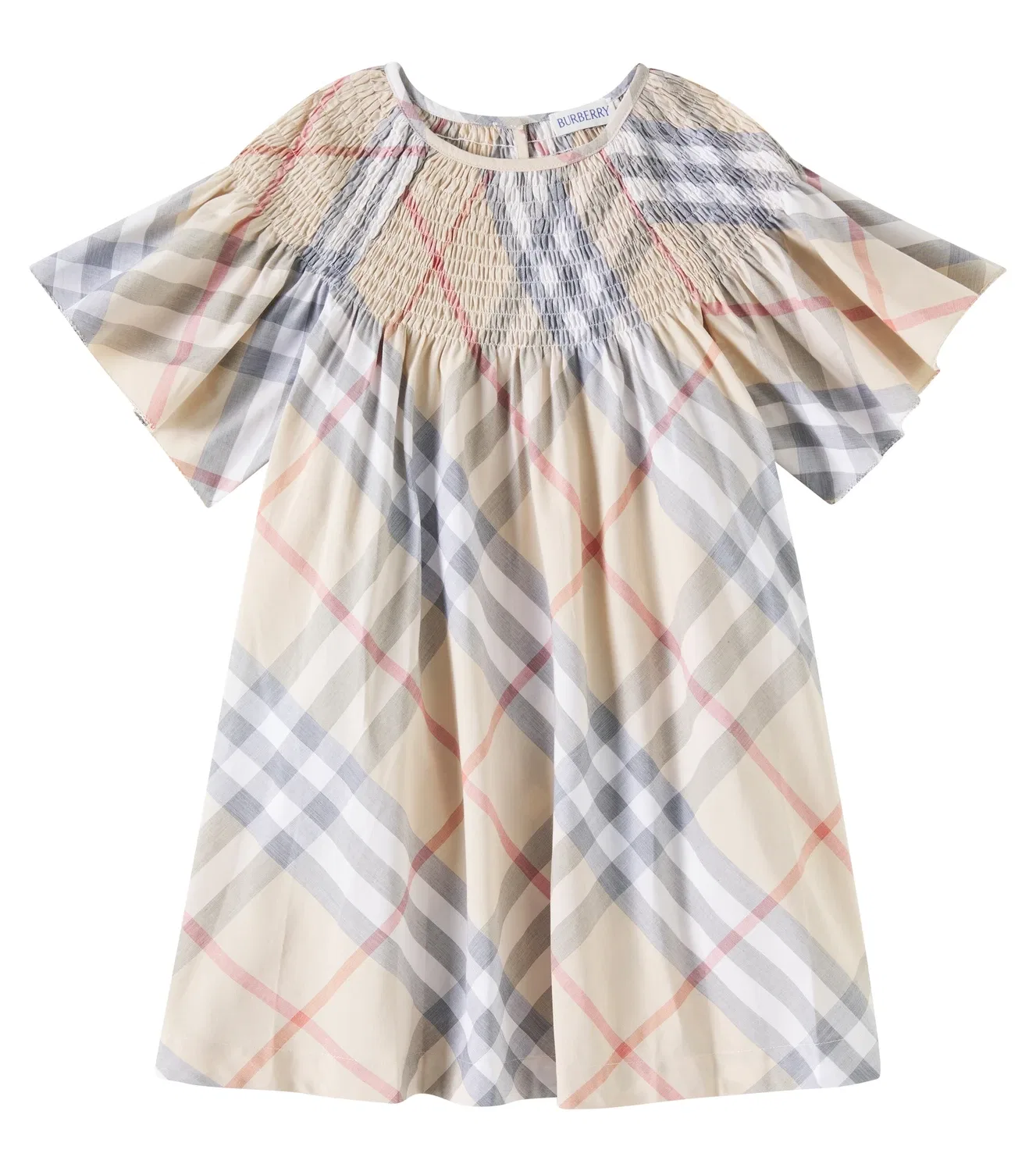 Нарядное платье в клетку Burberry Kids, Pale Stone Ip Check