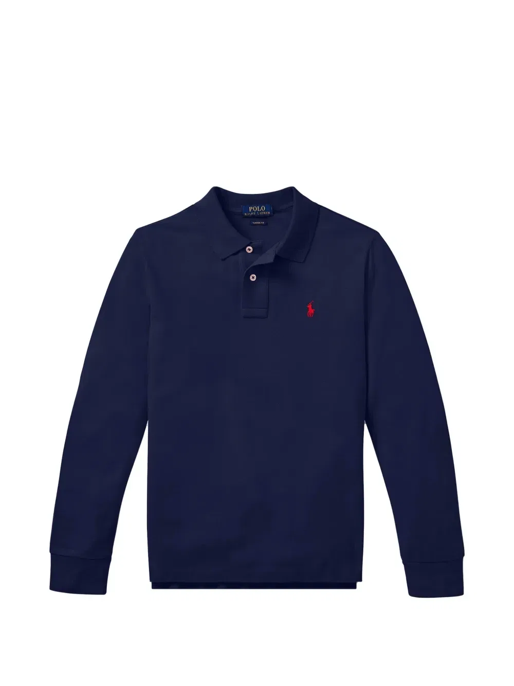 Рубашка-поло с длинными рукавами и вышивкой Polo Ralph Lauren Kids, синий