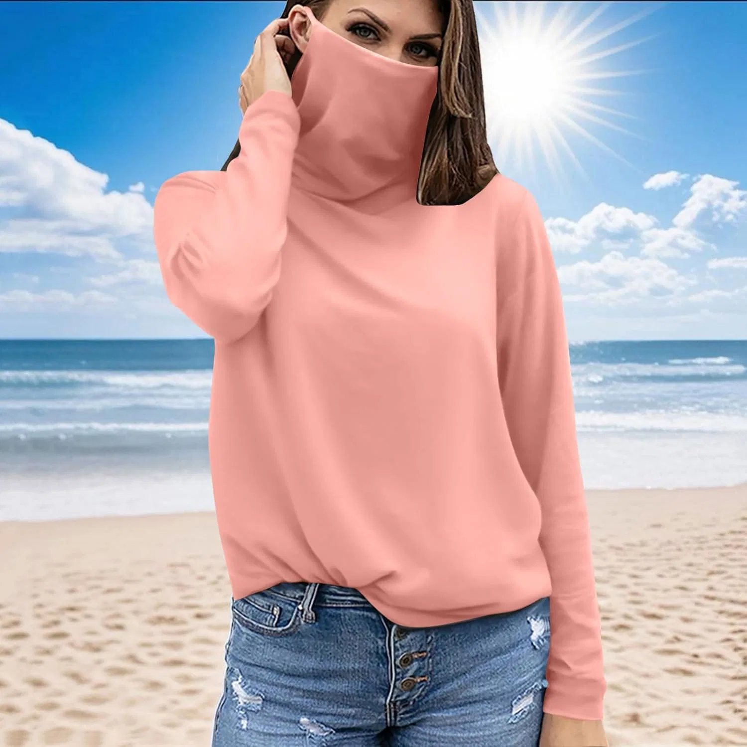 Женская футболка с защитой UPF 50+ для активного отдыха, A#01 Pink — фото 2