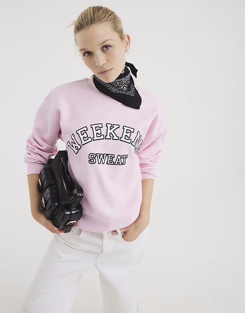 

Свитшот River Island с длинными рукавами в розовом цвете - яркий