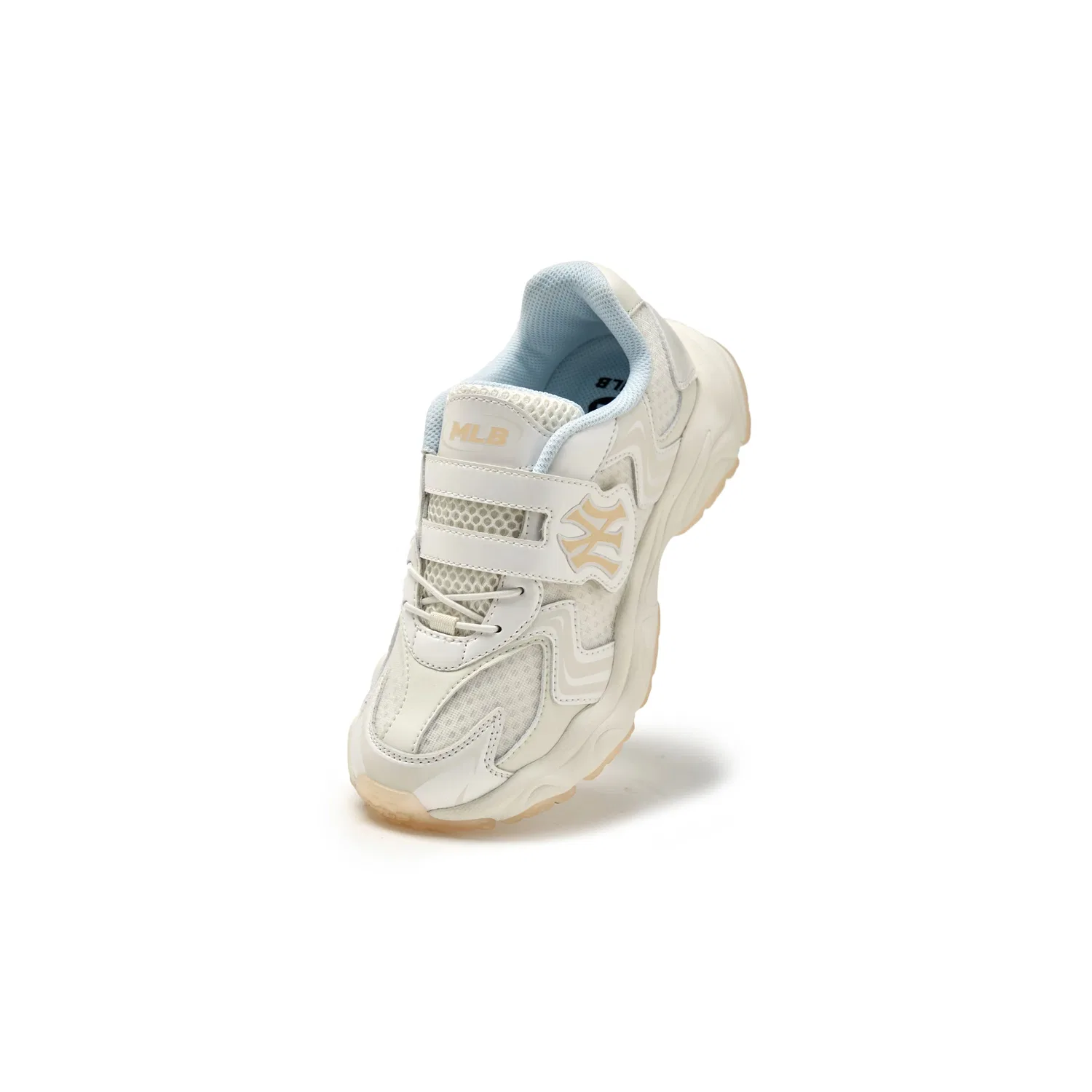 Детские кеды MLB New York Yankees Polyester Breathable Low top Casual Shoes, Cream — фото 4