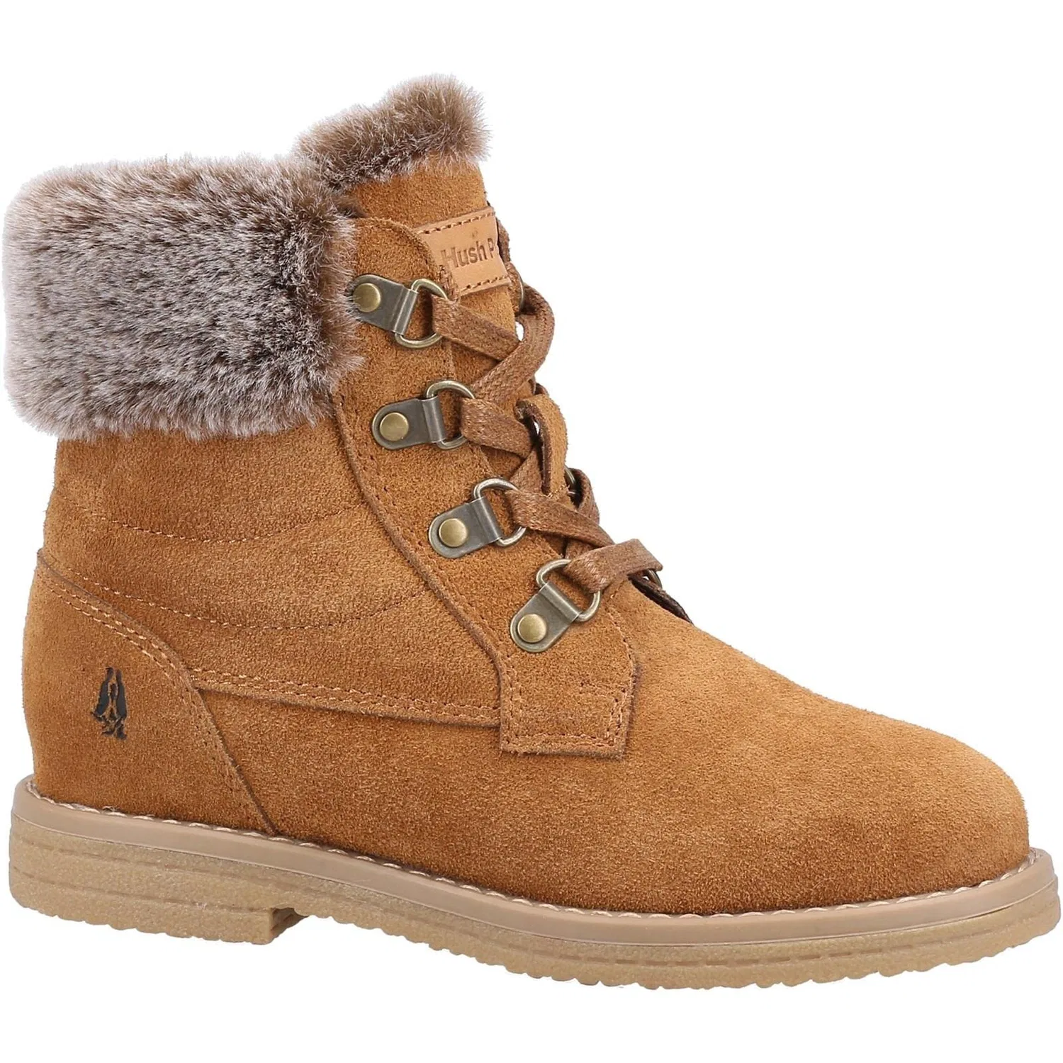 Детские ботинки для девочек с водоотталкивающим верхом Mini Firenze Hush Puppies, Marrone Chiaro