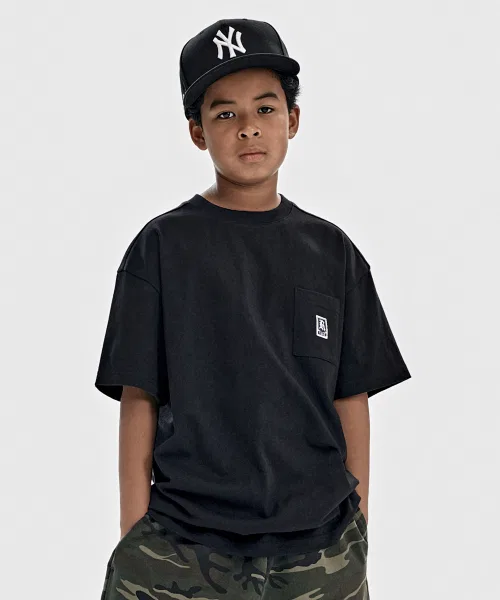 Детская футболка оверсайз с карманом Giant Fit Pocket T-Shirt TAKEASY KIDS, Black