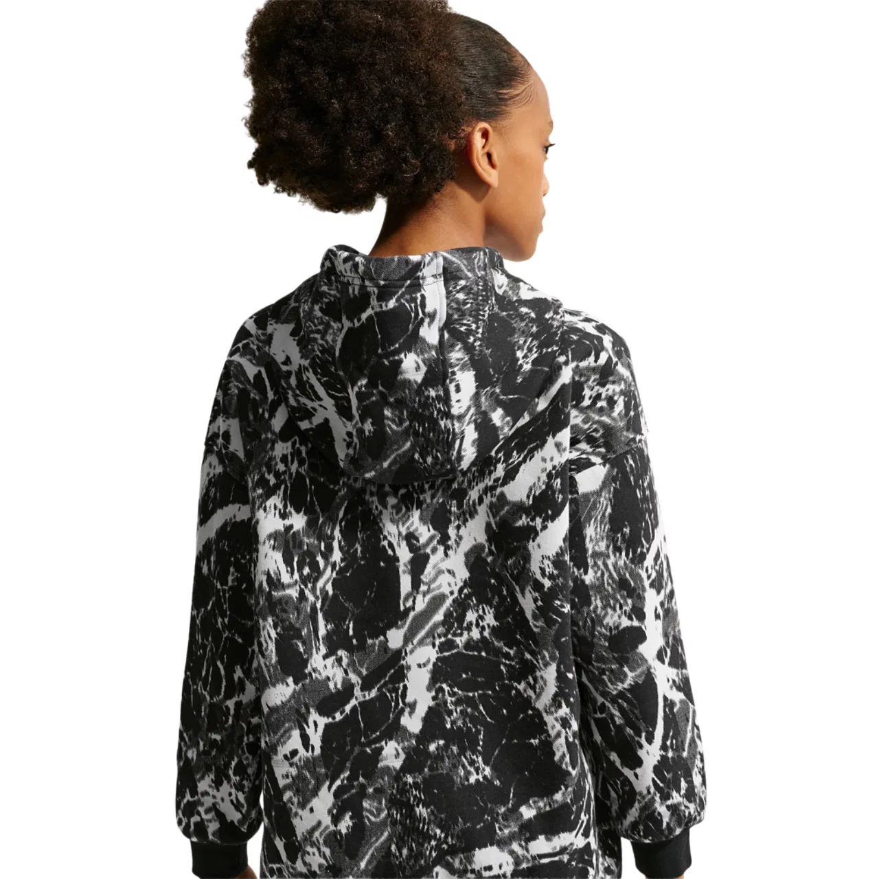 Детское худи для мальчиков с принтом Nike Club Fleece AOP Hoodie Nike, Black/Gray — фото 2