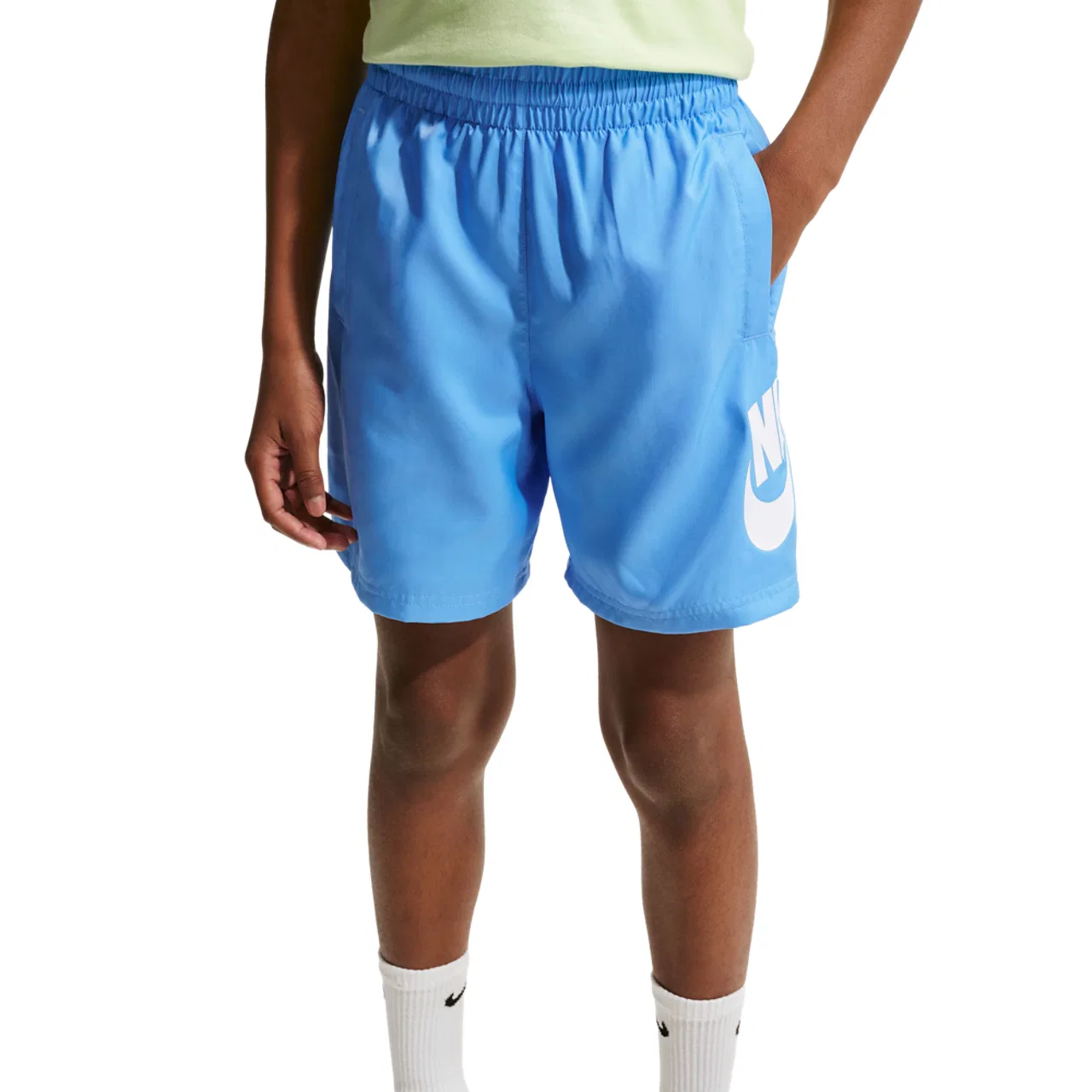 Шорты для мальчиков NSW Club HBR Woven 6 Inch Nike, белый/синий