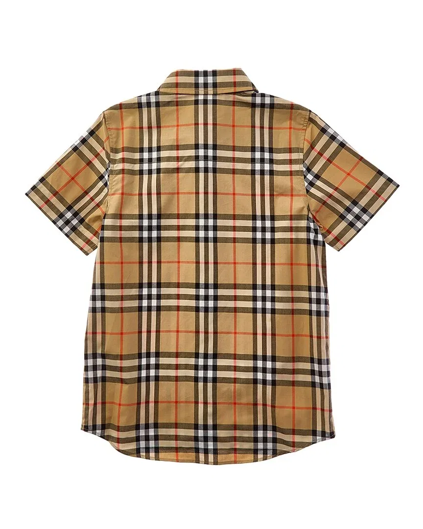 Детская рубашка с принтом Check Shirt Burberry, коричневый — фото 2