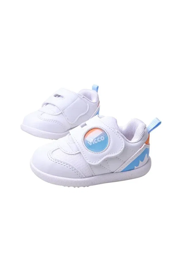 Детские туфли для девочек с принтом Donut first step shoes Vicco, White — фото 4