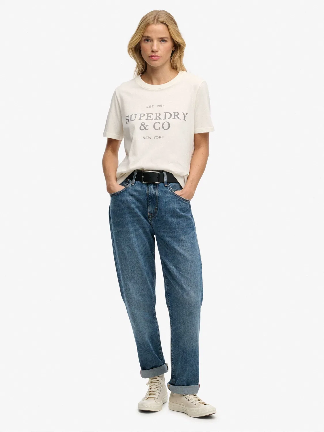 Футболка Slim Fit с принтом, Luxe Casual Superdry, кремовый — фото 3