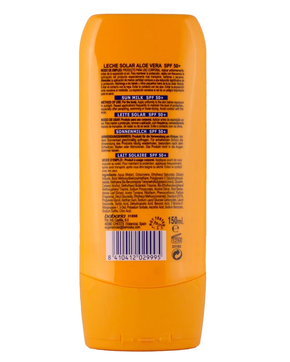Солнцезащитное молочко SPF50+ с алоэ вера Babaria, 150 мл — фото 2
