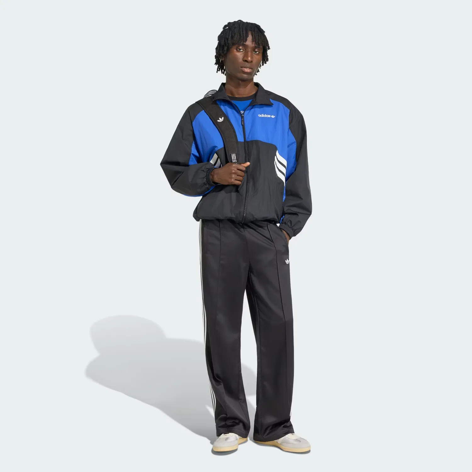 Мужская олимпийка свободного кроя Munich 93 Adidas Originals, черный/королевский синий — фото 3