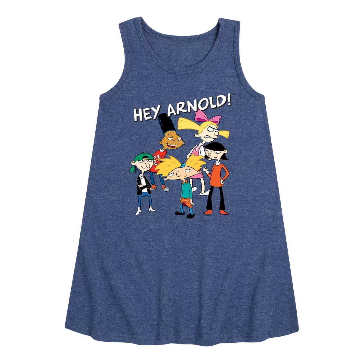 Детское платье для девочек без рукавов Hey Arnold! Group Shot, Heather Navy