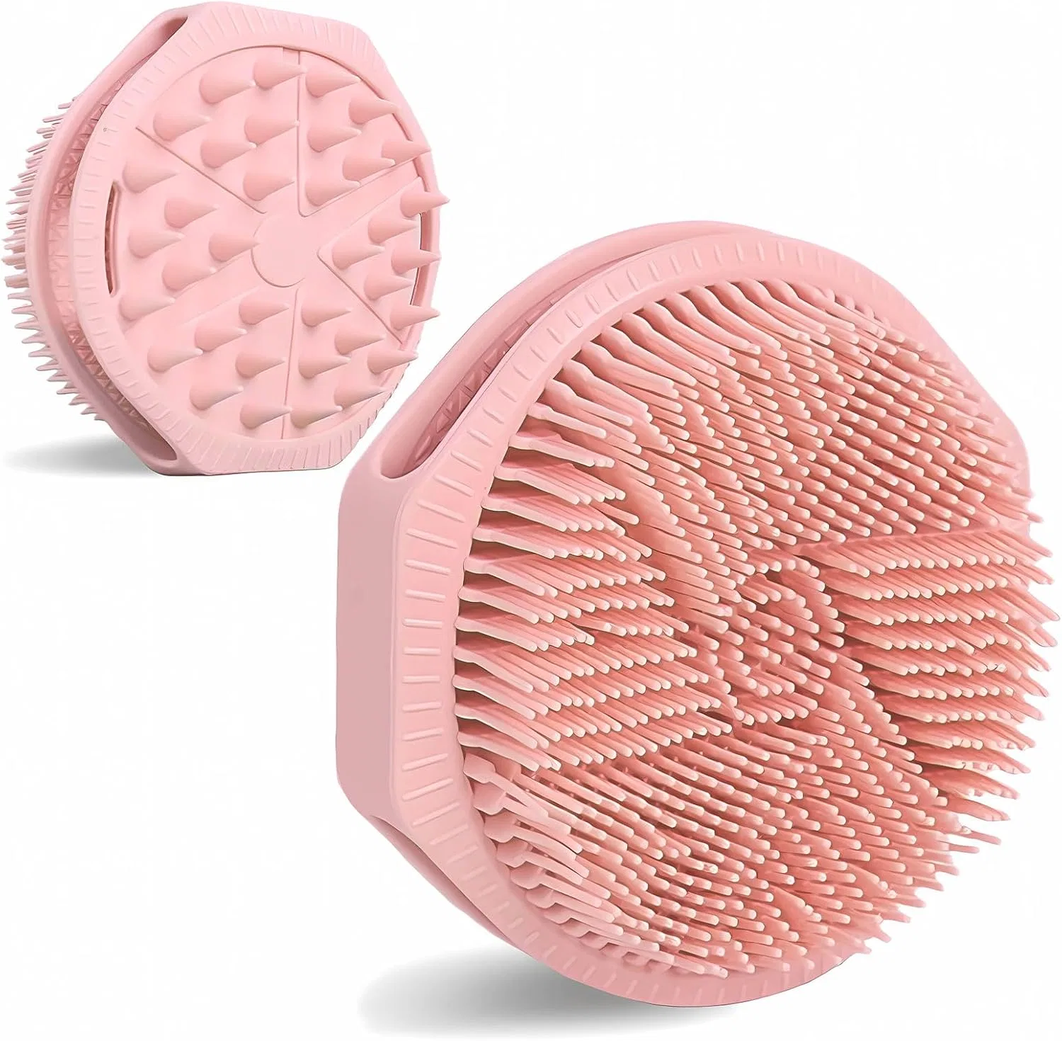Двусторонняя силиконовая щетка для тела, OTHIX, 1 шт, 11x10.5x4.5 см, Pink