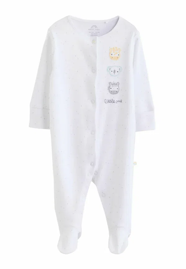 Комплект боди с принтом животных baby sleepsuits Next white safari, белый — фото 4