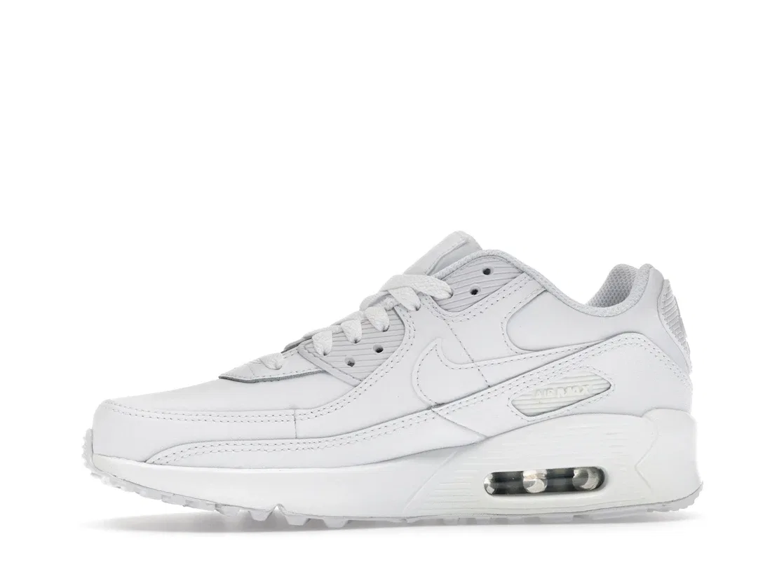 Детские кроссовки для мальчиков и девочек с амортизацией Nike Air Max 90 Nike, White Metallic Silver White White — фото 3