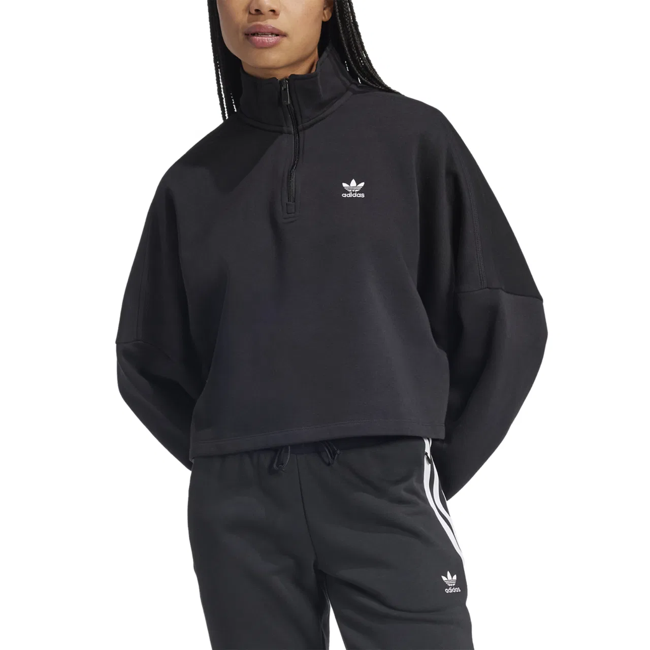 Женский свитшот Trefoil Essentials H/Z Adidas, черный — фото 2