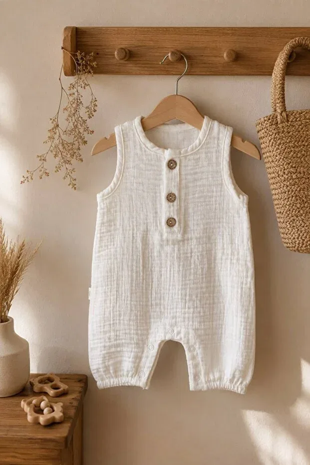 Детский комбинезон для девочек хлопковый Heianmono Kids, Nude Color