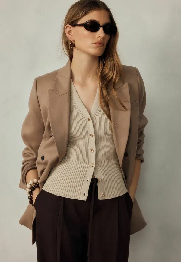 Брюки с завязками на талии Petite fit - tie waist wide leg trousers Next, chocolate brown, коричневый/шоколадный — фото 4