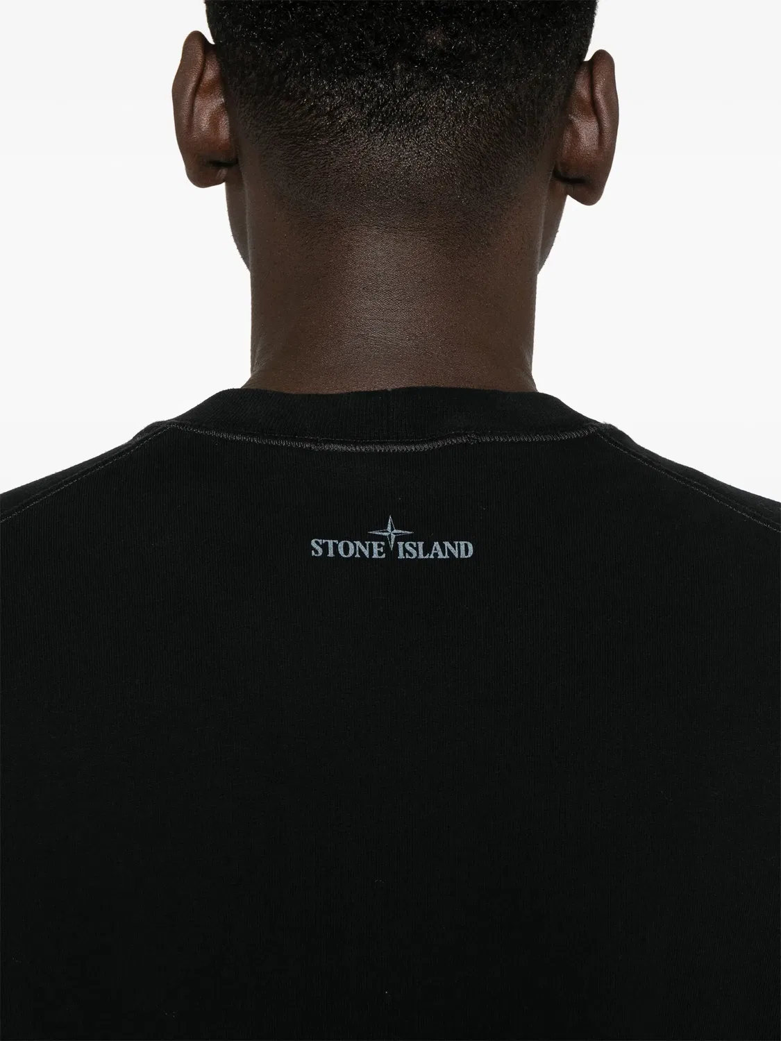 Свитшот из органического хлопка Stone Island, черный — фото 2