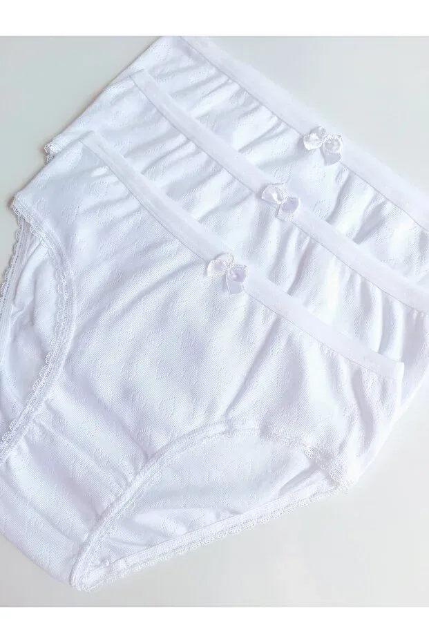 Детское нижнее белье для девочек хлопковое набор 3 шт Çebikids, White — фото 3
