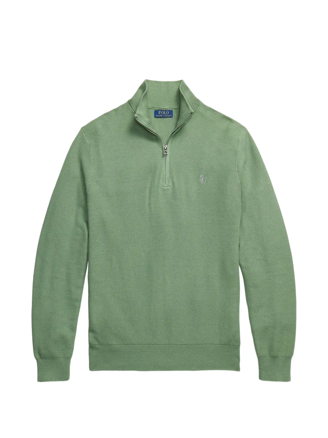 Джемпер вафельной вязки из хлопка Polo Ralph Lauren, зеленый