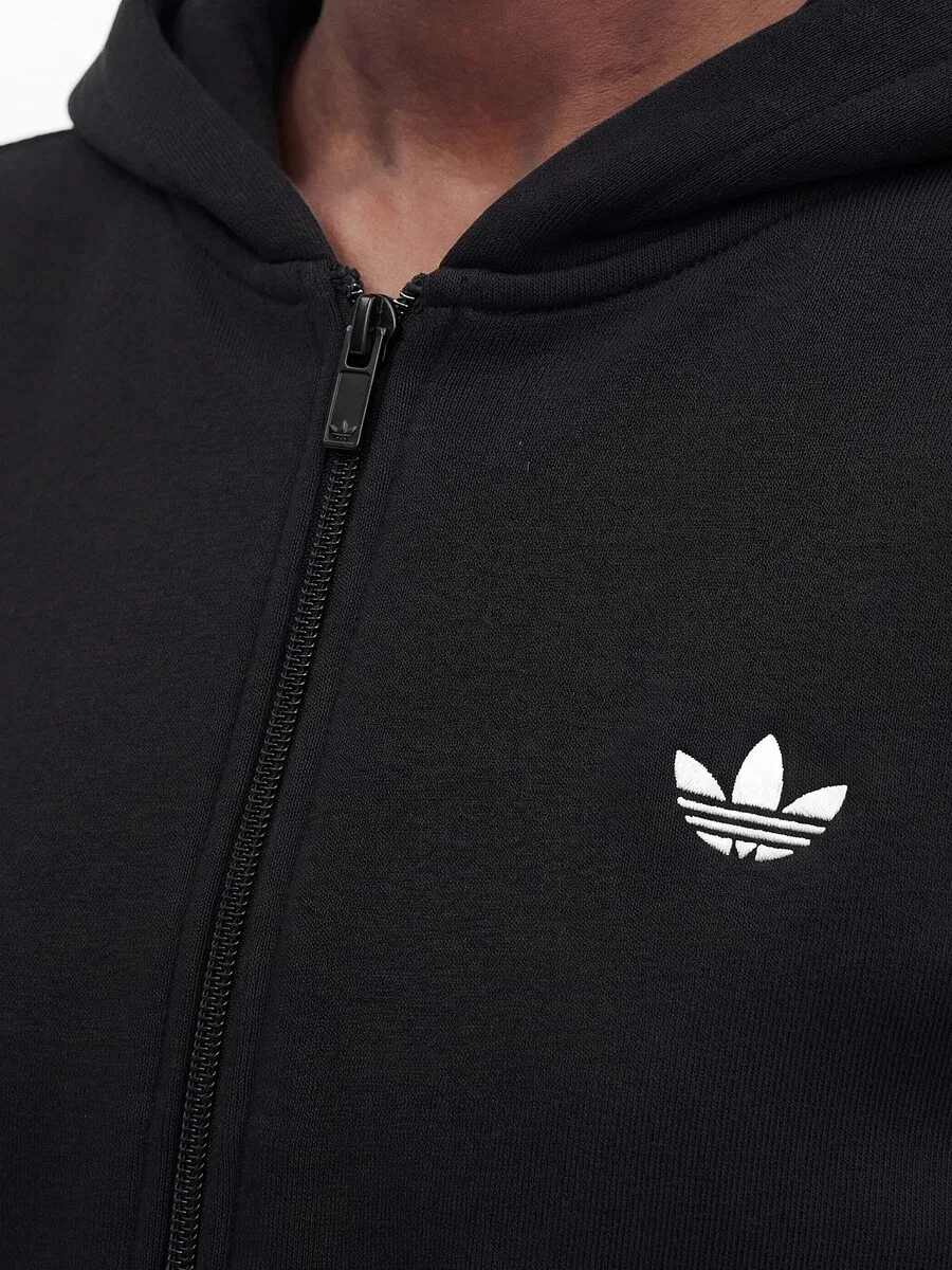 Худи на молнии ADIDAS ORIGINALS 'ESS' черного цвета — фото 3