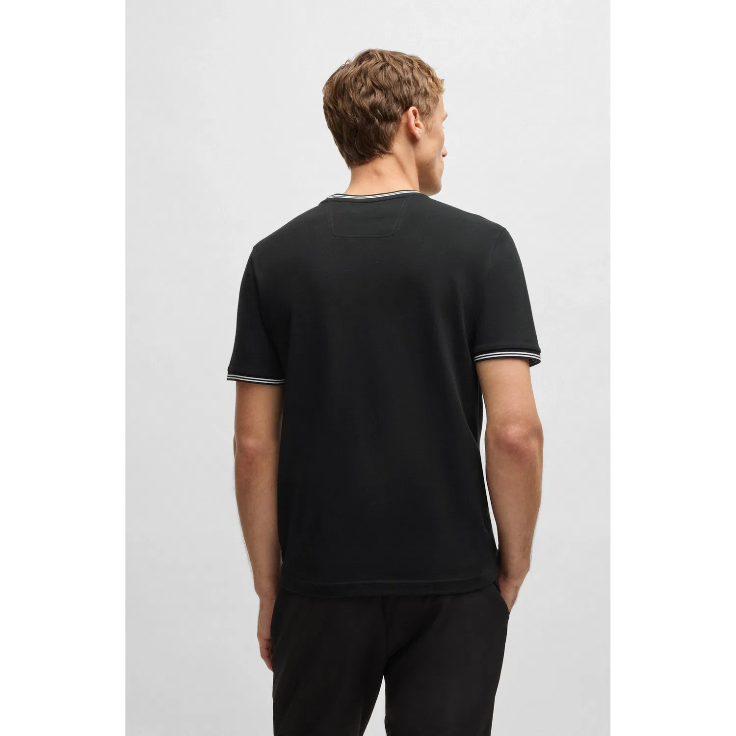 Детская хлопковая футболка с круглым вырезом BOSS GREEN, Black — фото 4