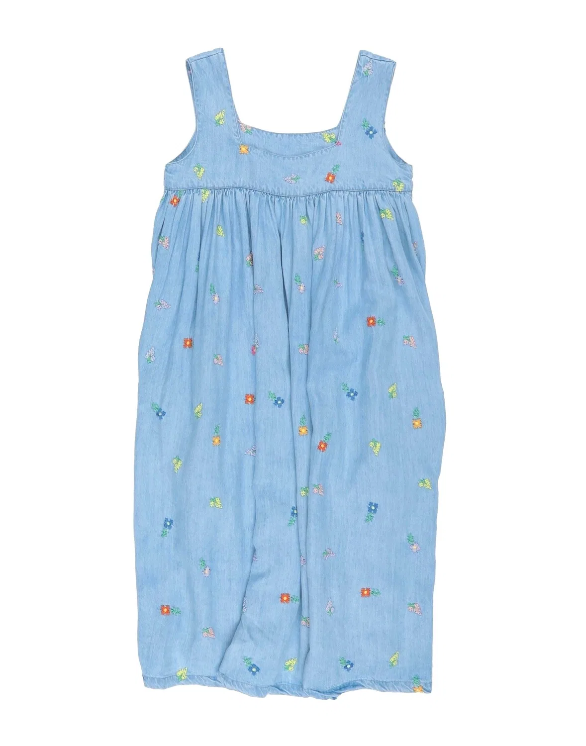 Детское платье для девочек джинсовое с вышивкой Stella McCartney Kids, синий